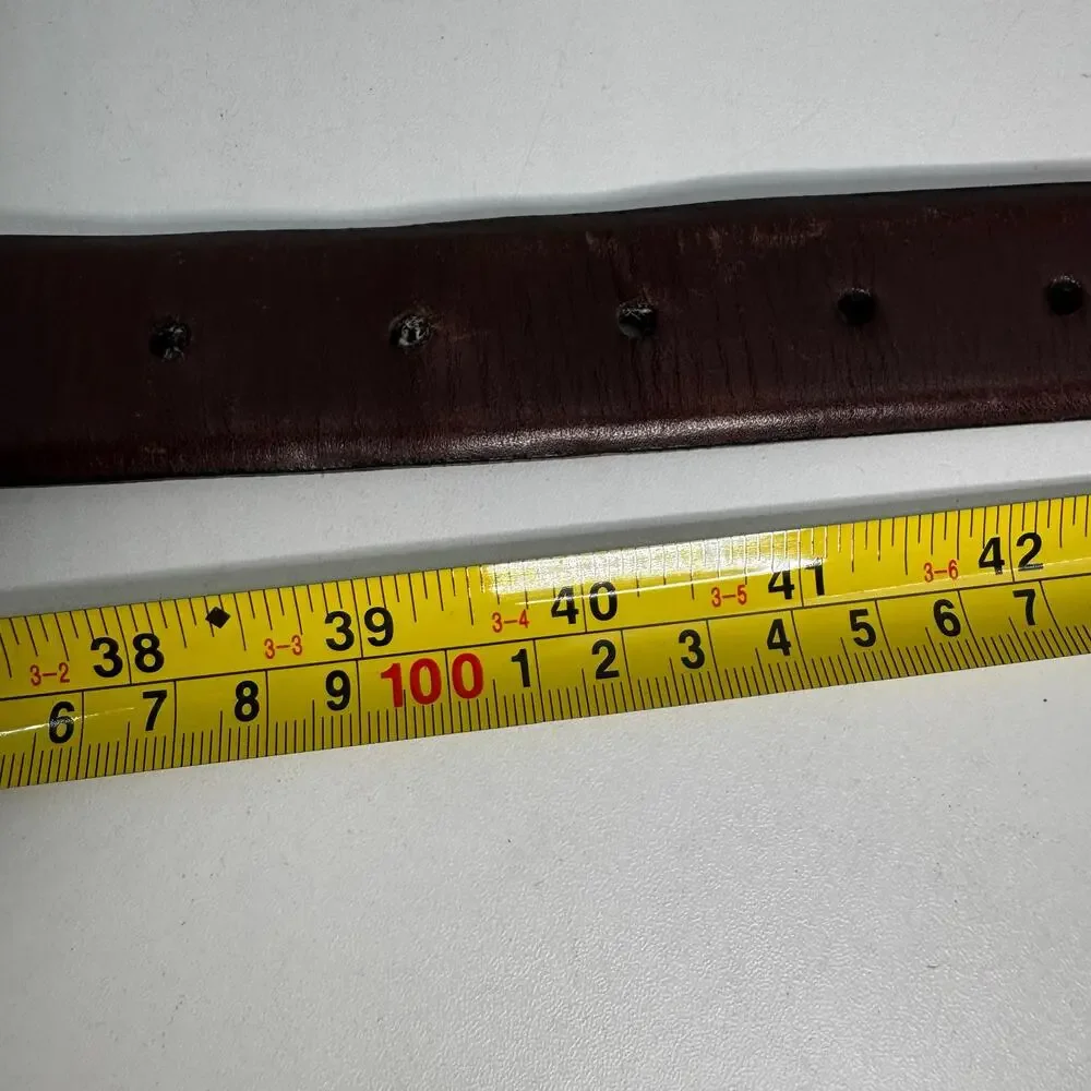 Dockers Brown Full Grain Leather Belt Solid Brass Size 42